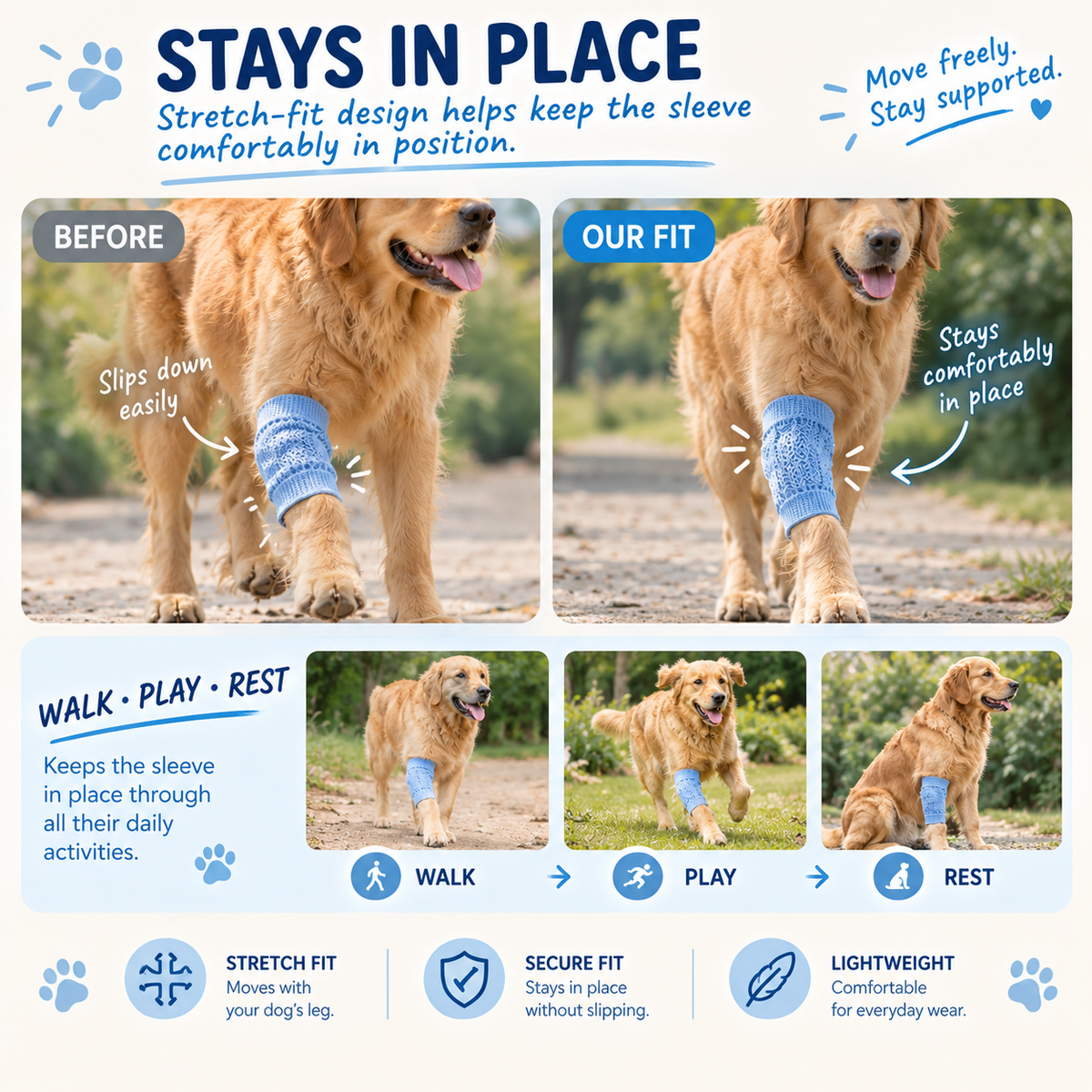 VellaPaw paw sleeves and leg warmers for dogs – protective pet paw sleeve