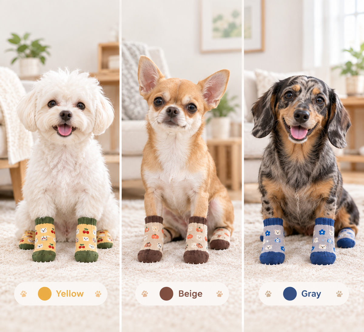 VellaPaw non-slip pet socks with adjustable strap – anti-slip dog socks