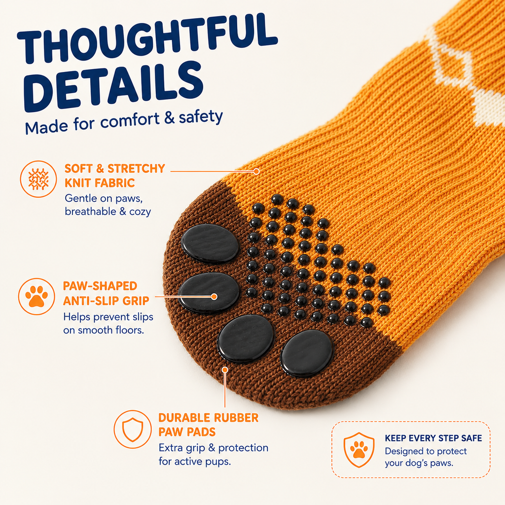 VellaPaw GripPaws non-slip pet socks – grip socks for dogs on hardwood floors
