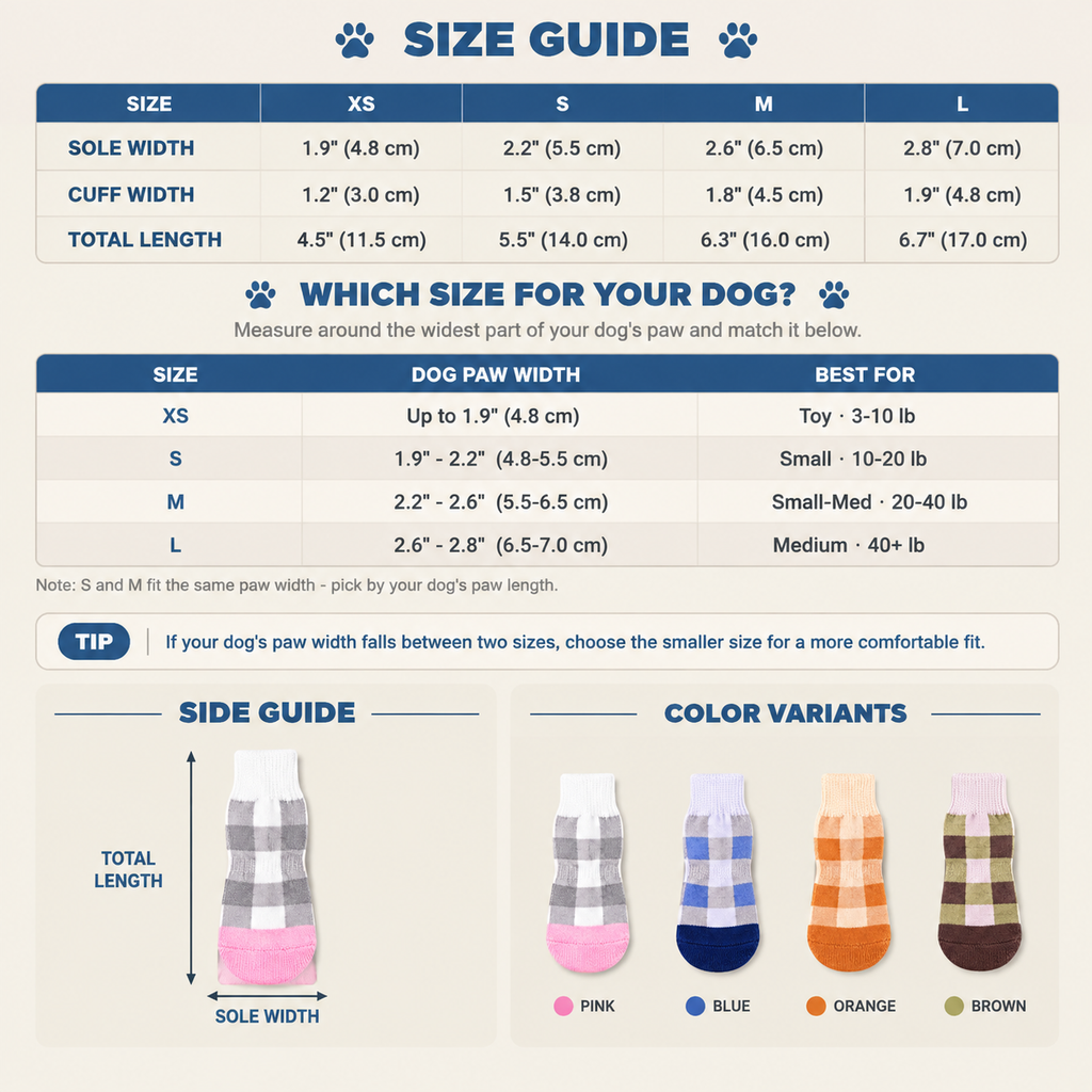VellaPaw GripPaws non-slip pet socks – grip socks for dogs on hardwood floors