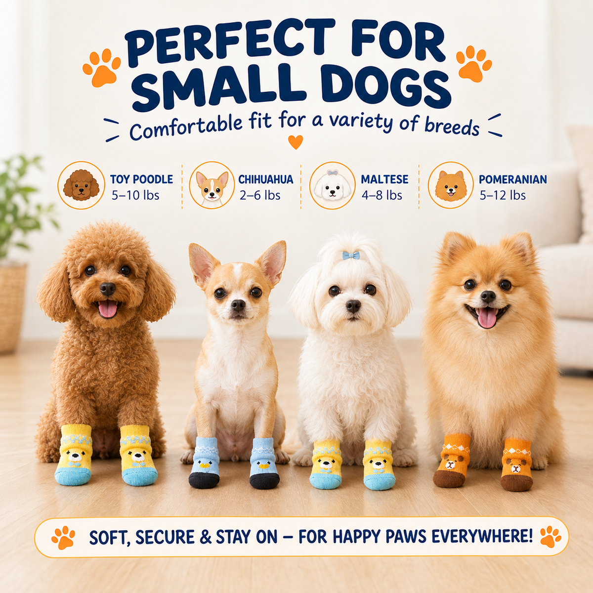 VellaPaw GripPaws non-slip pet socks – grip socks for dogs on hardwood floors