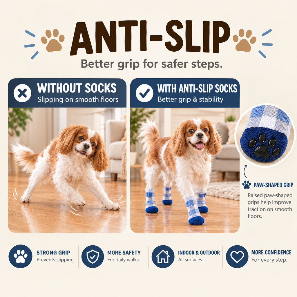 VellaPaw GripPaws non-slip pet socks – grip socks for dogs on hardwood floors