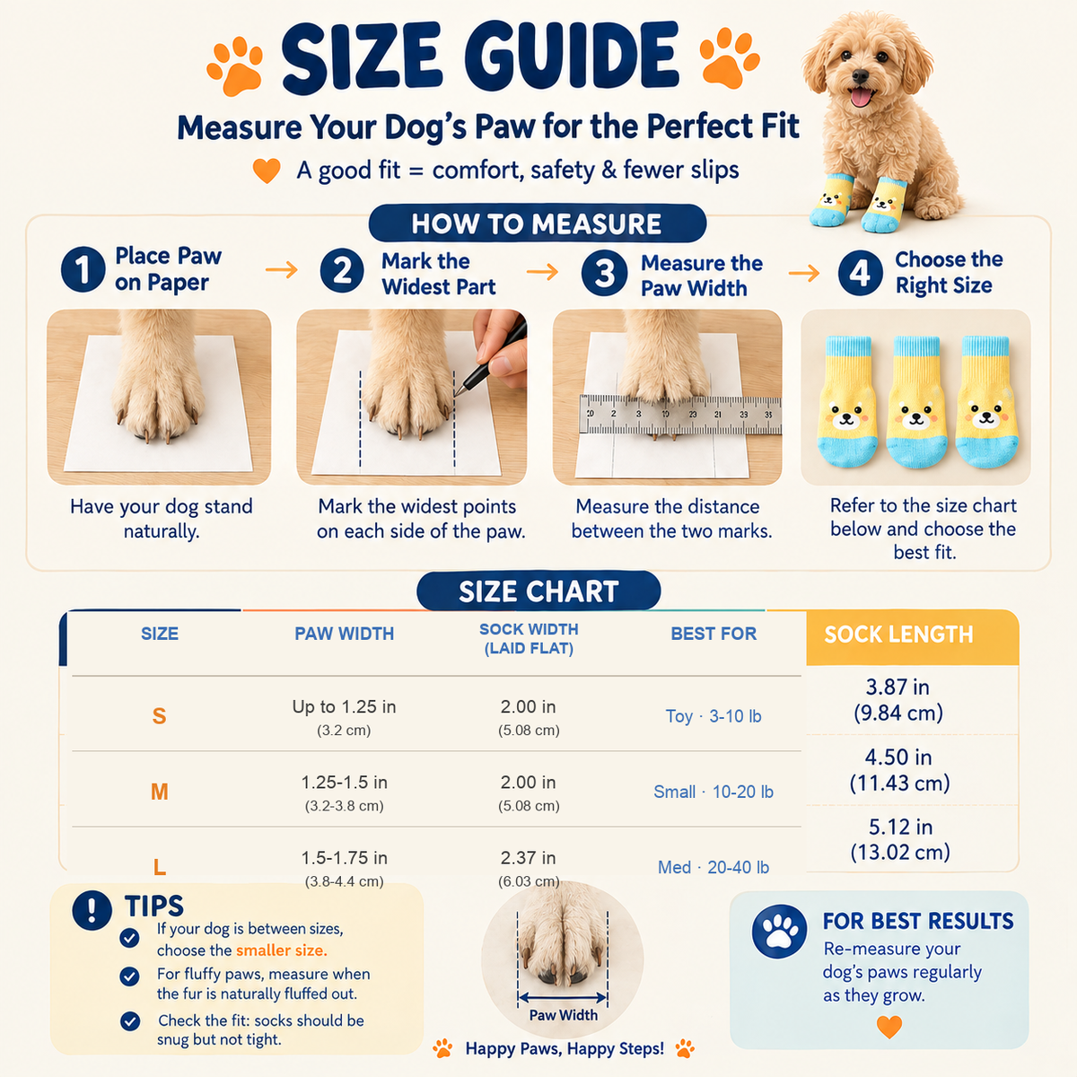 VellaPaw GripPaws non-slip pet socks – grip socks for dogs on hardwood floors
