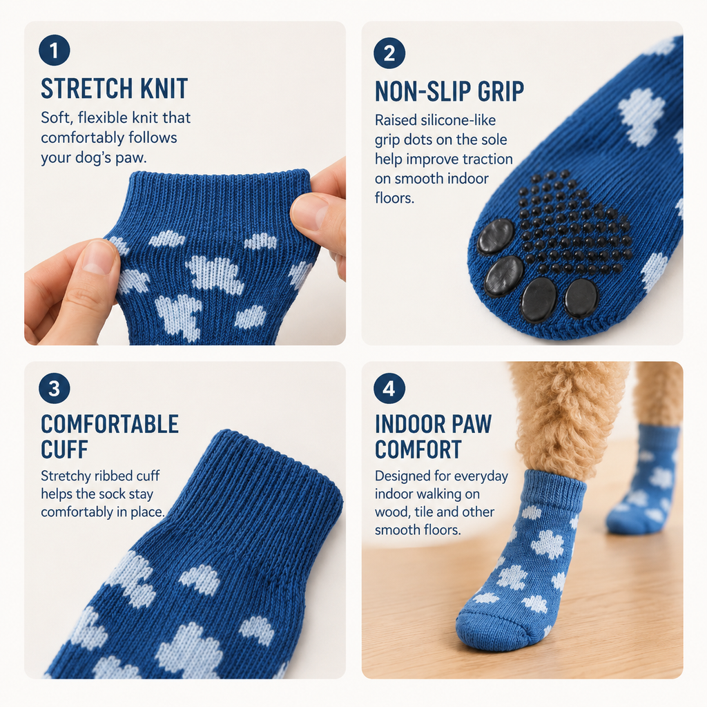 VellaPaw GripPaws non-slip pet socks – grip socks for dogs on hardwood floors