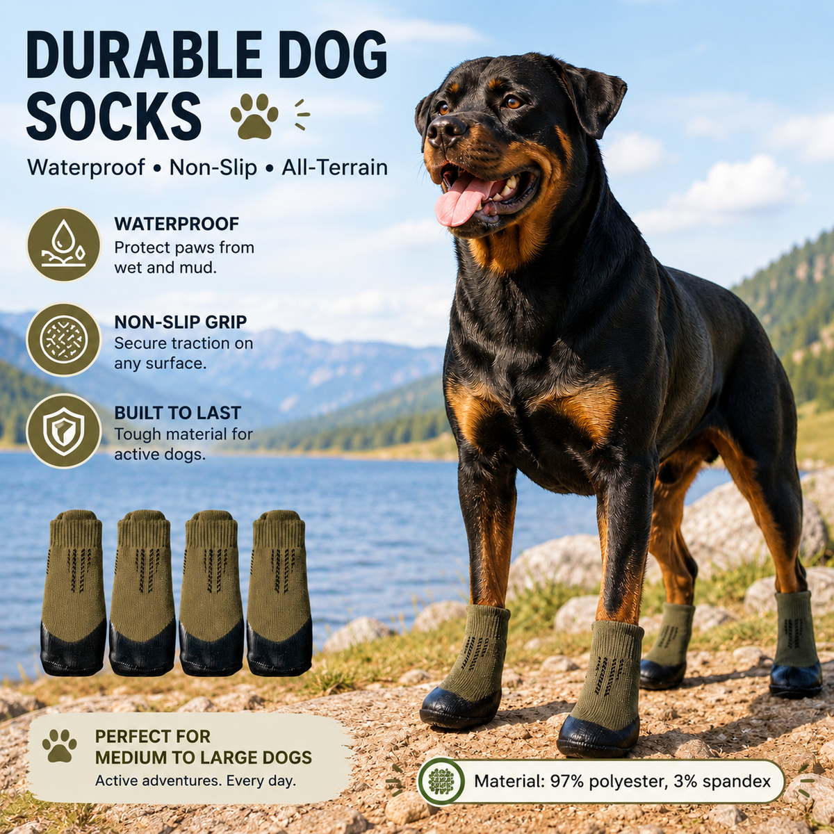 Non-Slip Grip Pet Socks （YS2617）
