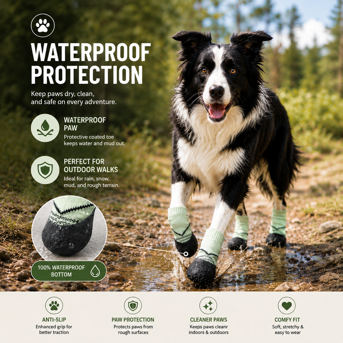 VellaPaw GripPaws non-slip pet socks – grip socks for dogs on hardwood floors