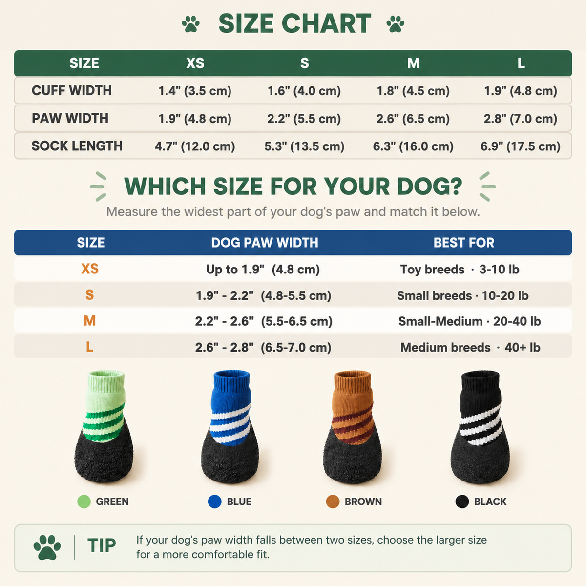 VellaPaw GripPaws non-slip pet socks – grip socks for dogs on hardwood floors